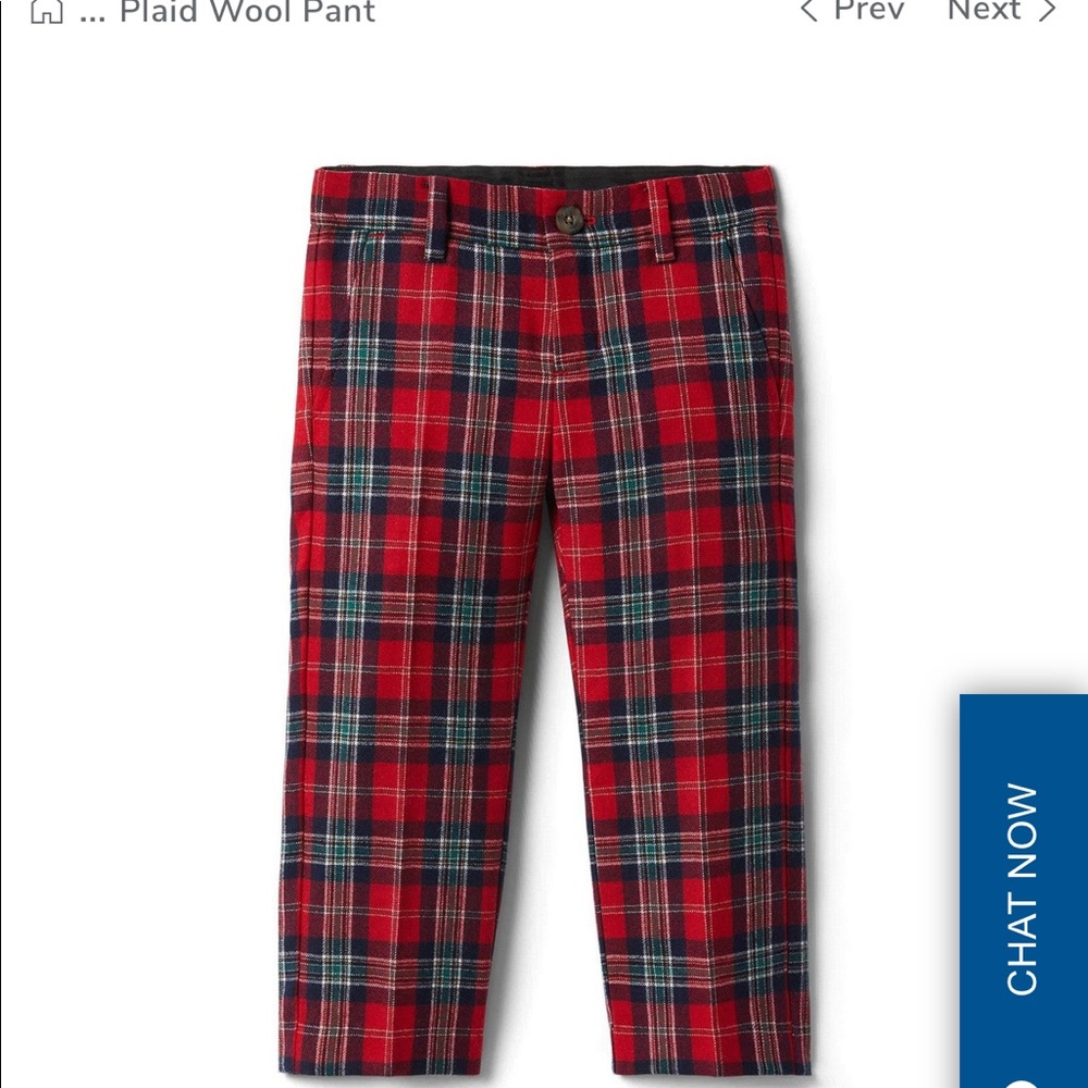 Janie and Jack Plaid Wool Pants